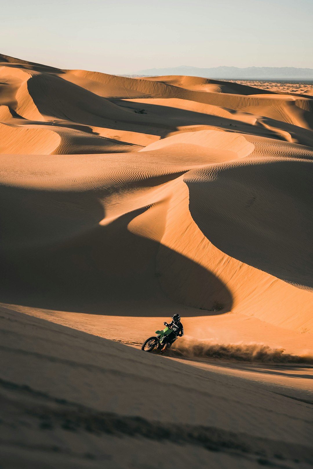 Electric dirt bike sand dunes riding technique